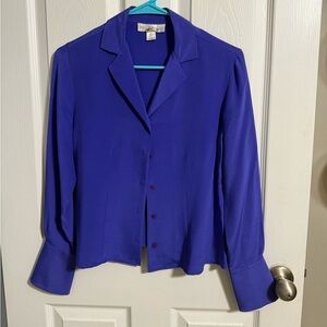 Petite Sophisticate Royal Blue Blouse